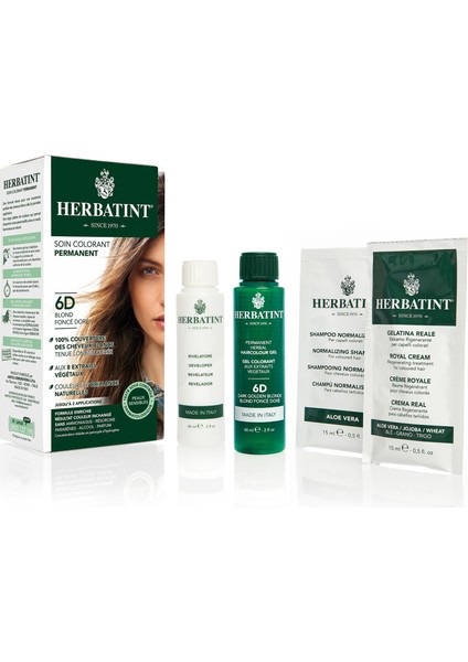Kalıcı Bitkisel Saç Bakım Boyası Dark Golden Blonde 6D Koyun Altın Sarısı 150 ML