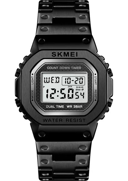 145S Siyah Renk Çelik Kasa Kronometreli Dijital Erkek Kol Saati fırsatları