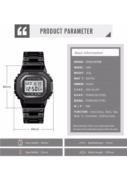 145S Siyah Renk Çelik Kasa Kronometreli Dijital Erkek Kol Saati indirimleri