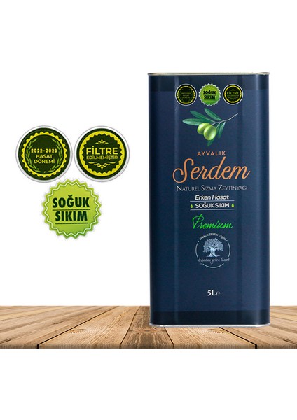 Erken Hasat Soğuk Sıkım Naturel Sızma Zeytinyağı Filtresiz (5 Lt)