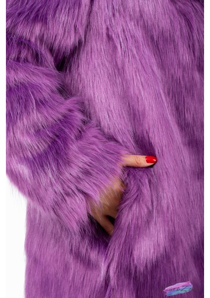 Kadın, Fuşya, Ingiliz Yaka Cepli Tilki Kürk Manto fiyatları