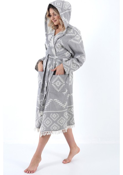Karina Peştemal Bornoz Koyu Gri