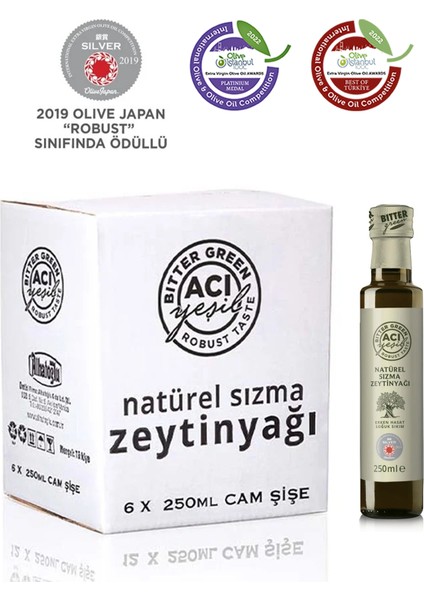 (Bitter Green) 250 ml Erken Hasat Soğuk Sıkım Naturel Sızma Zeytinyağı