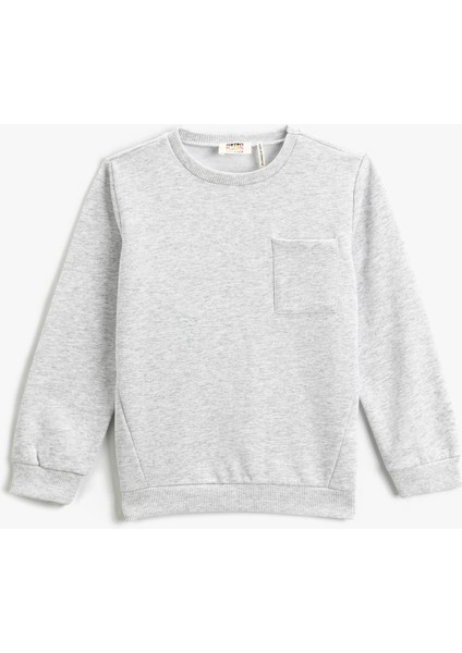 Basic Sweatshirt Uzun Kollu Bisiklet Yaka