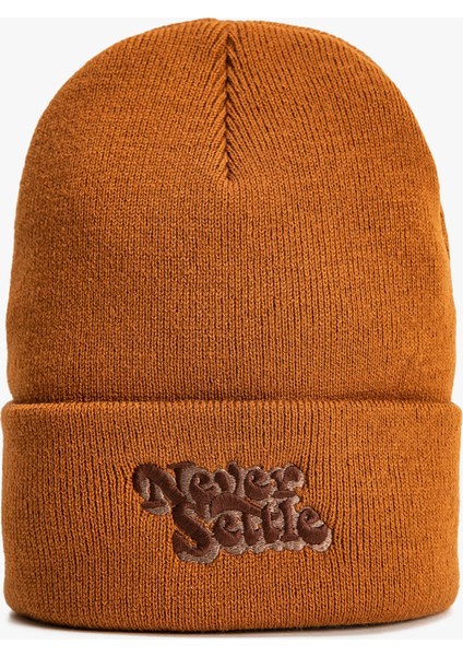 Basic Örgü Bere Slogan İşlemeli Katlama Detaylı fiyatları