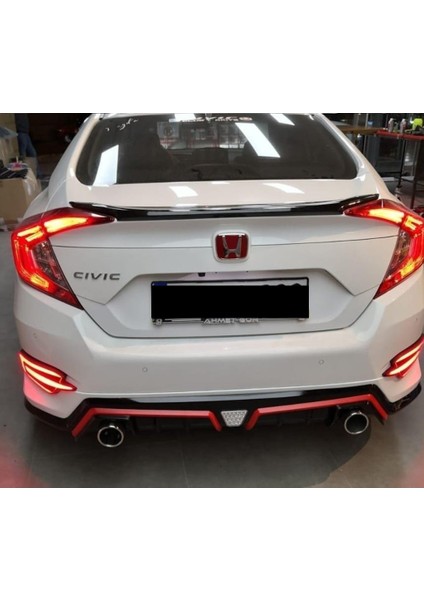 Honda Civic Fc5 Işıksız Hibrid Anatomik Spoiler Siyah Policarbon modelleri