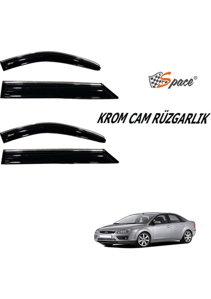 Krom Cam Rüzgarlığı 1.2mm Ford Focus 2005 4'lü / CARU446