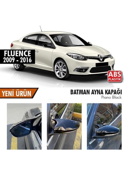 Renault Fluence (2009-2016) Batman Yarasa Ayna Kapağı (Piano Black)