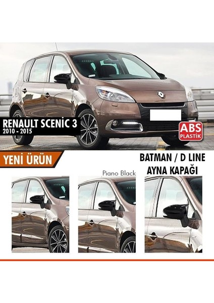 Renault Scenic 3 (2010-2015) Sonrası Batman Yarasa Ayna Kapağı (Piano Black)
