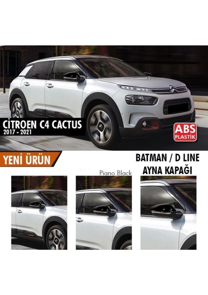 Citroen Cactus (2017-2021) Batman Ayna Kapağı Arası (Parlak Siyah)