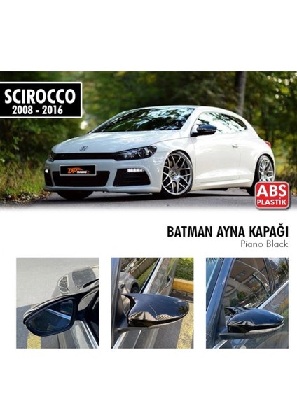 Volkswagen Scirocco 2008 Sonrası Batman Yarasa Ayna Kapağı (Parlak Siyah)