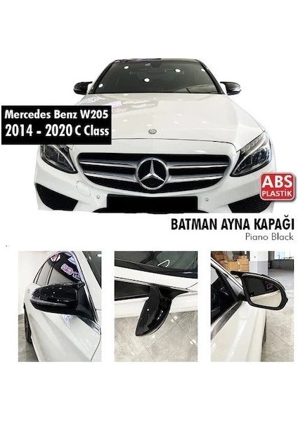 Mercedes C Serisi W205 (2015-2020) Batman Yarasa Ayna Kapağı (Parlak Siyah)
