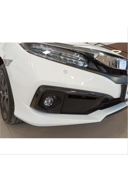 Honda Cıvıc Fc5 2019-2021 Ön Sis Kaşı Kaplaması Karbon (Makyajlı Kasa)