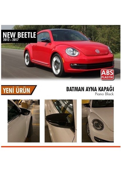 Volkswagen Beetle (2011-2019) Batman Yarasa Ayna Kapağı (Parlak Siyah)