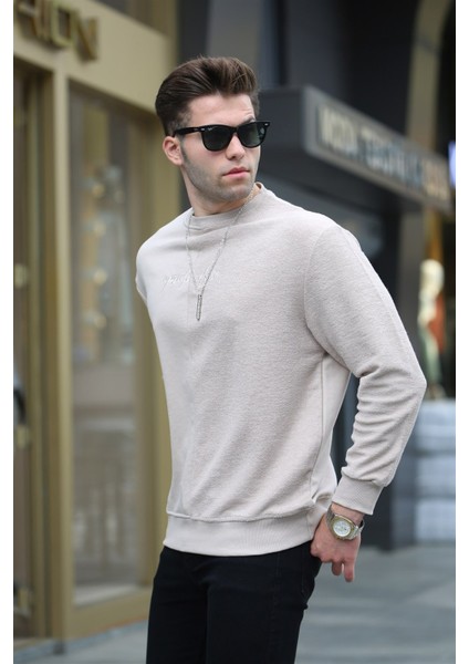 Bej Basic Erkek Sweatshirt 6010 fiyatları