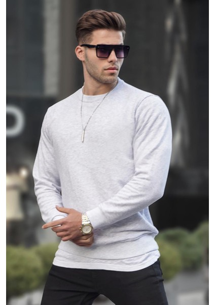 Karmelanj Basic Bisiklet Yaka Erkek Sweatshirt 6047