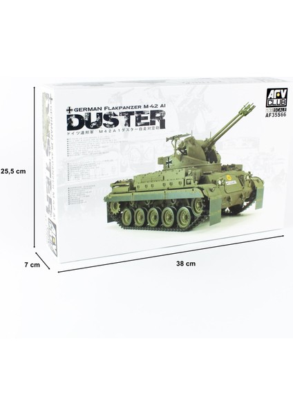 AF35S66 1/35 German Flakpanzer M-42 A1 (Duster) Uçaksavar Tankı Demonte Plastik Maketi