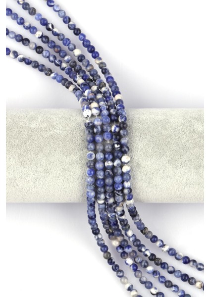 Sodalit Doğal Taş Dizi 4 mm Küre Kesim