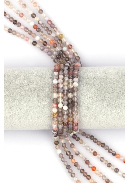 Botswana Akik Doğal Taş Dizi 4 mm Küre Kesim