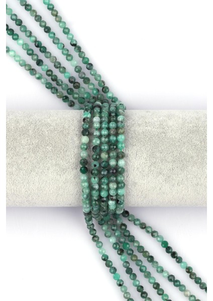 Zümrüt Doğal Taş Dizi 4 mm Fasetli Kesim