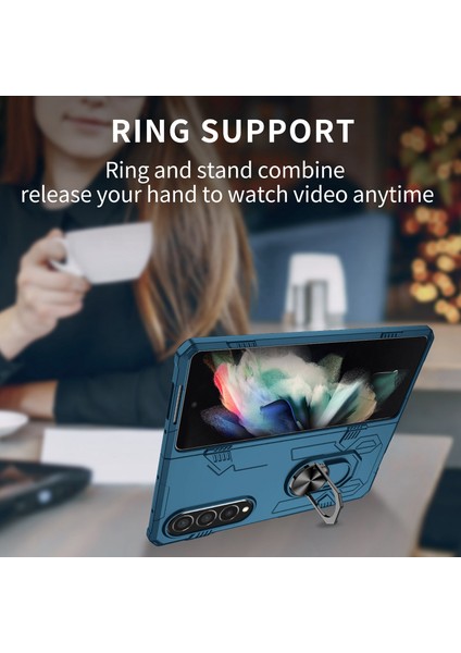 Samsung Galaxy Z Fold 4 Için Telefon Kılıfı - Koyu Mavi (Yurt Dışından)