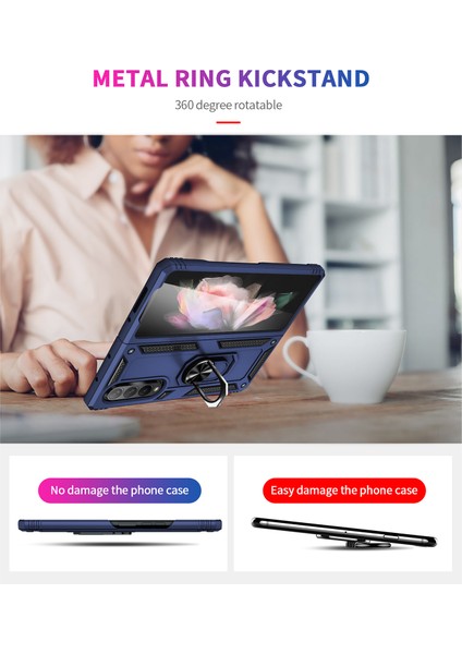 Samsung Galaxy Z Fold 3 Için Telefon Kılıfı - Mavi (Yurt Dışından) modelleri