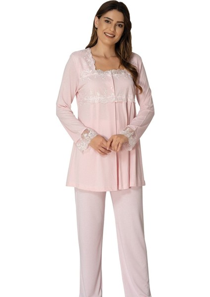Model 2403 Pembe Lohusa Pijama Takımı 2403