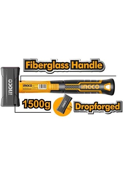 Endüstriyel Fiberglass Saplı Balyoz 1500GR HSTH81803