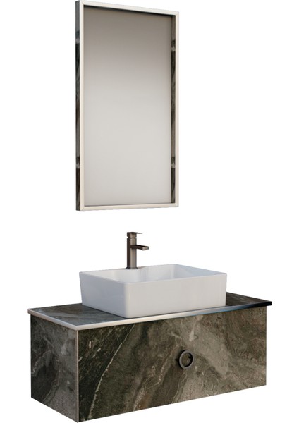 Banyo | T-Type 80 Cm Koyu Gri Banyo Dolabı