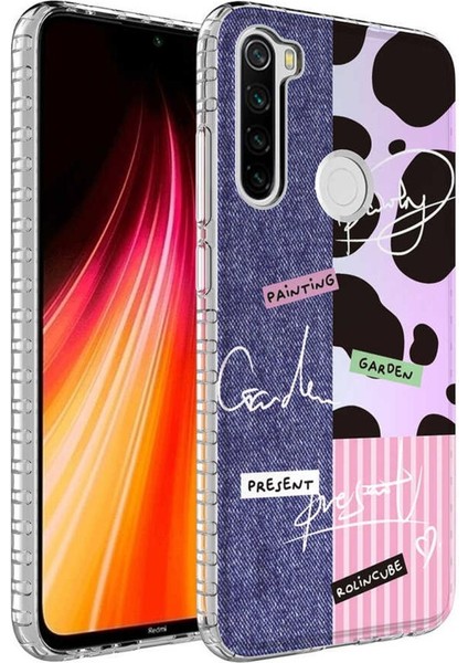 Xiaomi Redmi Note 8 Kılıf Airbag Kenarlı Renkli Desenli Elegans Silikon