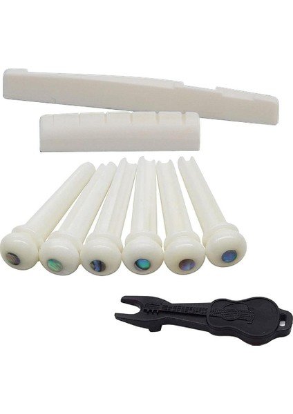 Sığır Kemik Gitar Nutu + Eyer + 6 Pcs Köprü Pimi İçin (Yurt Dışından)