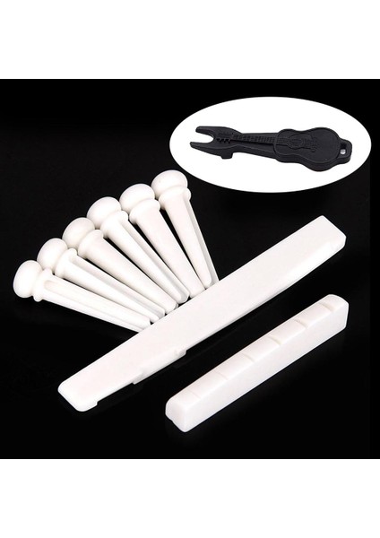 Sığır Kemik Gitar Nutu + Eyer + 6 Pcs Köprü Pimi İçin (Yurt Dışından) fırsatları