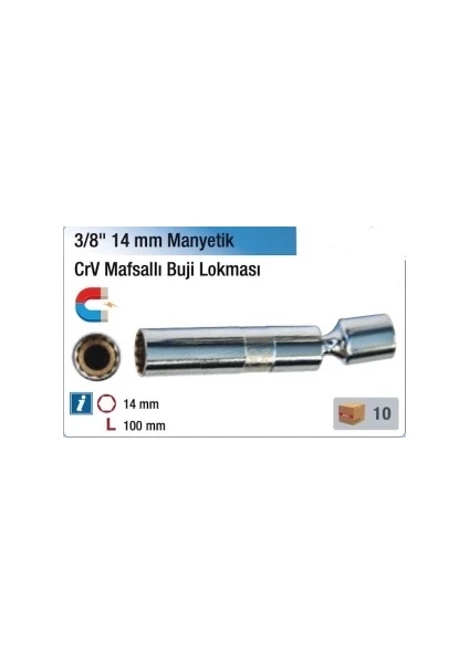 Nt Tools Nt Toolls 3/8'' 14 mm Manyetik Mafsallı Buji Lokması