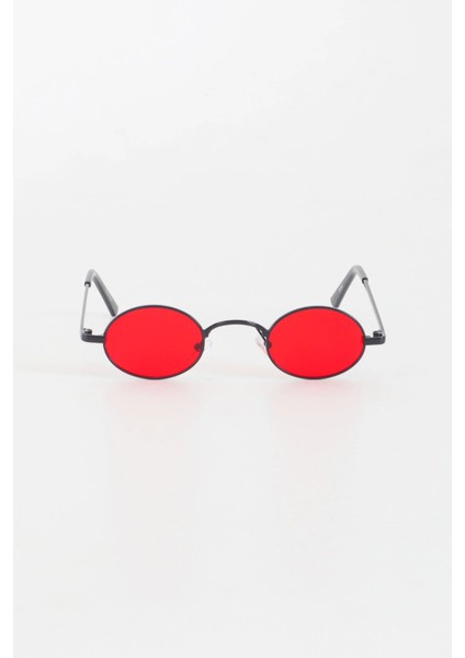 Oval Küçük Güneş Gözlüğü - Kırmızı Cam