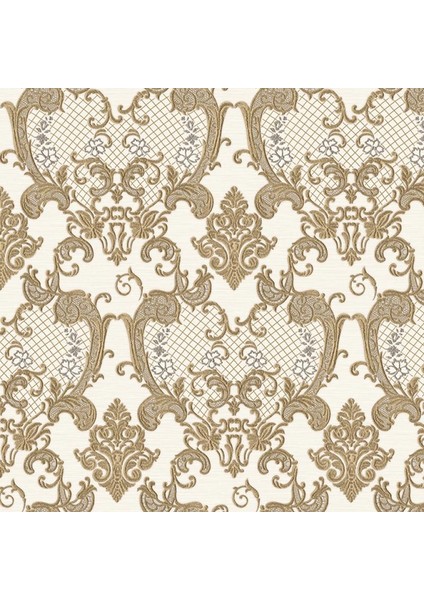 Dante Seri Damask Desenli Duvar KAĞIDI-(1411-5 Koyu Bej Krem) fırsatları