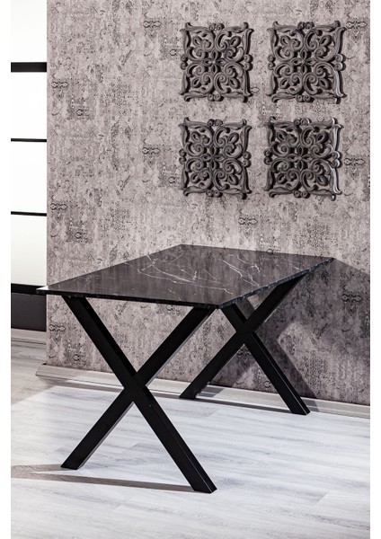 Matrix Maxima Bendir Mermer Desen 85X130 Mutfak Masası