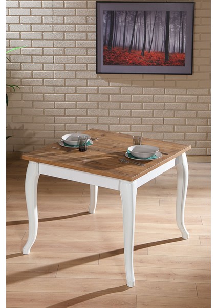 Miray Beyaz / Sirius Sabit Masa - 4 Sandalye 1 Masa / Salon - Mutfak Masa Takımı