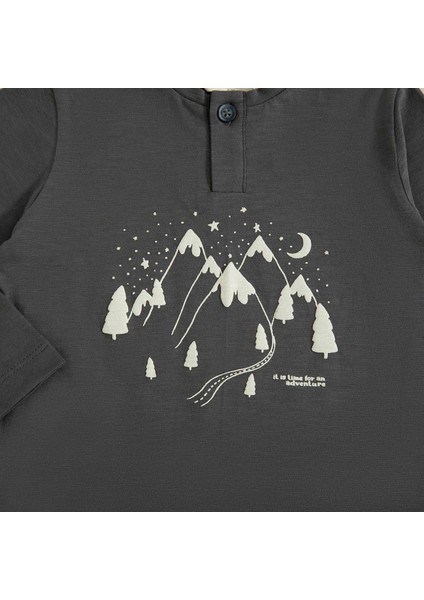 Nordic Baskılı Tshirt Antrasit fiyatları