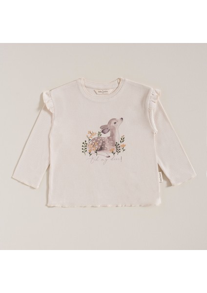 Forest Baskılı Tshirt Bej