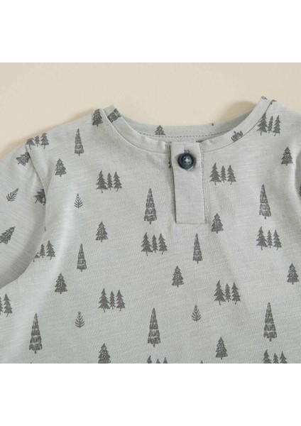 Nordic Baskılı Tshirt Gri modelleri