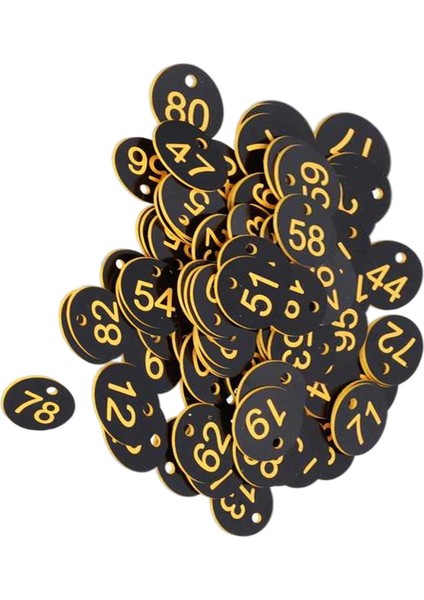 100X Protable Numarası Tag Numarası 1-100 Otel Depo Yurdu Tuşları Için Siyah + Sarı Kelime (Yurt Dışından) fırsatları