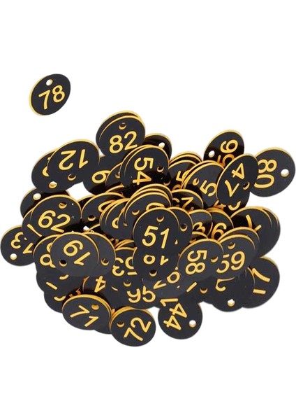 100X Protable Numarası Tag Numarası 1-100 Otel Depo Yurdu Tuşları Için Siyah + Sarı Kelime (Yurt Dışından) indirimleri