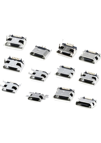 Mikro USB Kadın Soket Konnektörü Yedek USB Konnektörleri Için Telefon 12 Modelleri Her 1 Adet (Yurt Dışından)