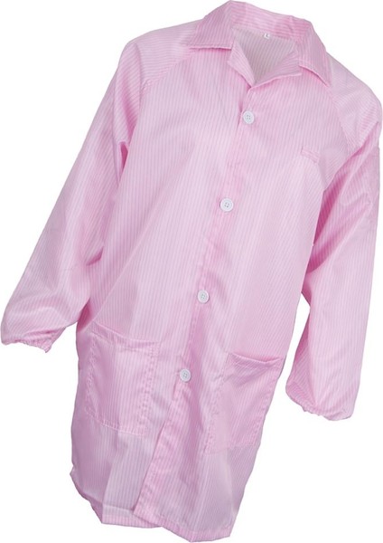 Stripe Antistatik Takım Elbise Toz Geçirmez Ceket Laboratuvar Koruyucu Giysiler Pembe (Yurt Dışından)