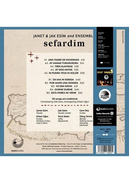 Janet&Jak Esim and ensemble / Sefardim (PLAK)