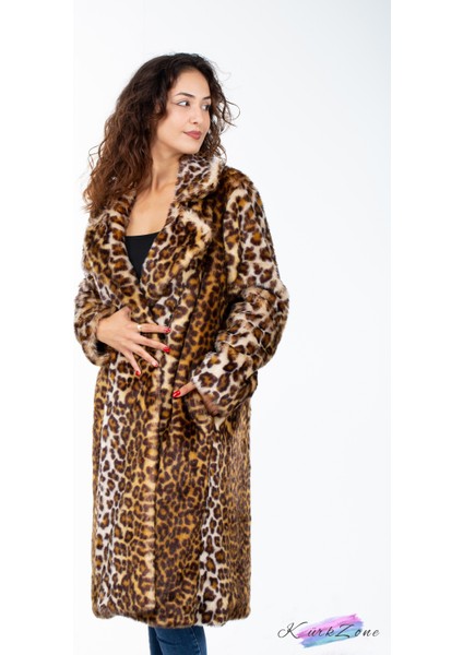 Kadın, Leopar, Ingiliz Yaka Cepli Tilki Kürk Manto