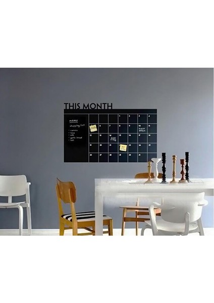 Dıy Aylık Kara Tahta Tebeşir Tahtası Blackboard Çıkarılabilir Vinil Duvar Çıkartması Sticker (Yurt Dışından) fiyatları