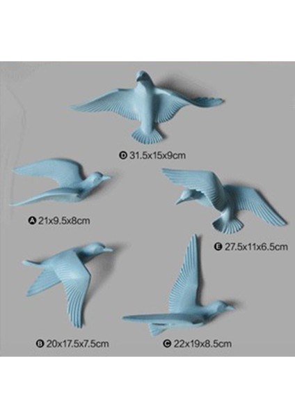 3D Reçine Martı Kuşlar Heykeli Sanat Heykel El Sanatları Duvar Asılı Dekor Mavi D (Yurt Dışından) modelleri