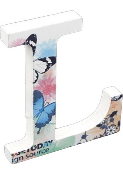 Kelebek Baskı Ahşap Alfabe Etters Bağımsız Kelimeler Süslemeleri Craft - L (Yurt Dışından)