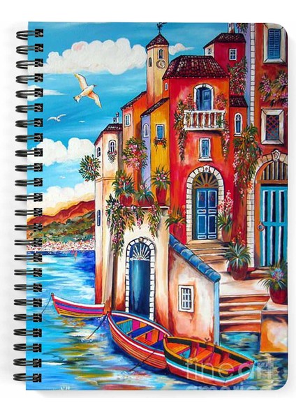 Zeron Tasarım Istanbul Baskılı Spiralli Ahşap Kapaklı Defter 15X20 cm DFT5565